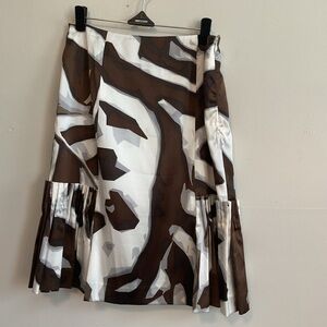 Midi Boho Print Silk Skirt “Per Se”- Size 6